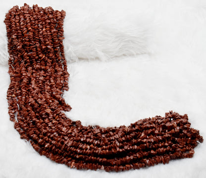 Uncut Raw Red Jasper Crystal Chip Beads for Necklace (Manifestation and Trust)  DestGlow