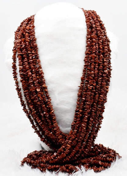 Uncut Raw Red Jasper Crystal Chip Beads for Necklace (Manifestation and Trust)  DestGlow