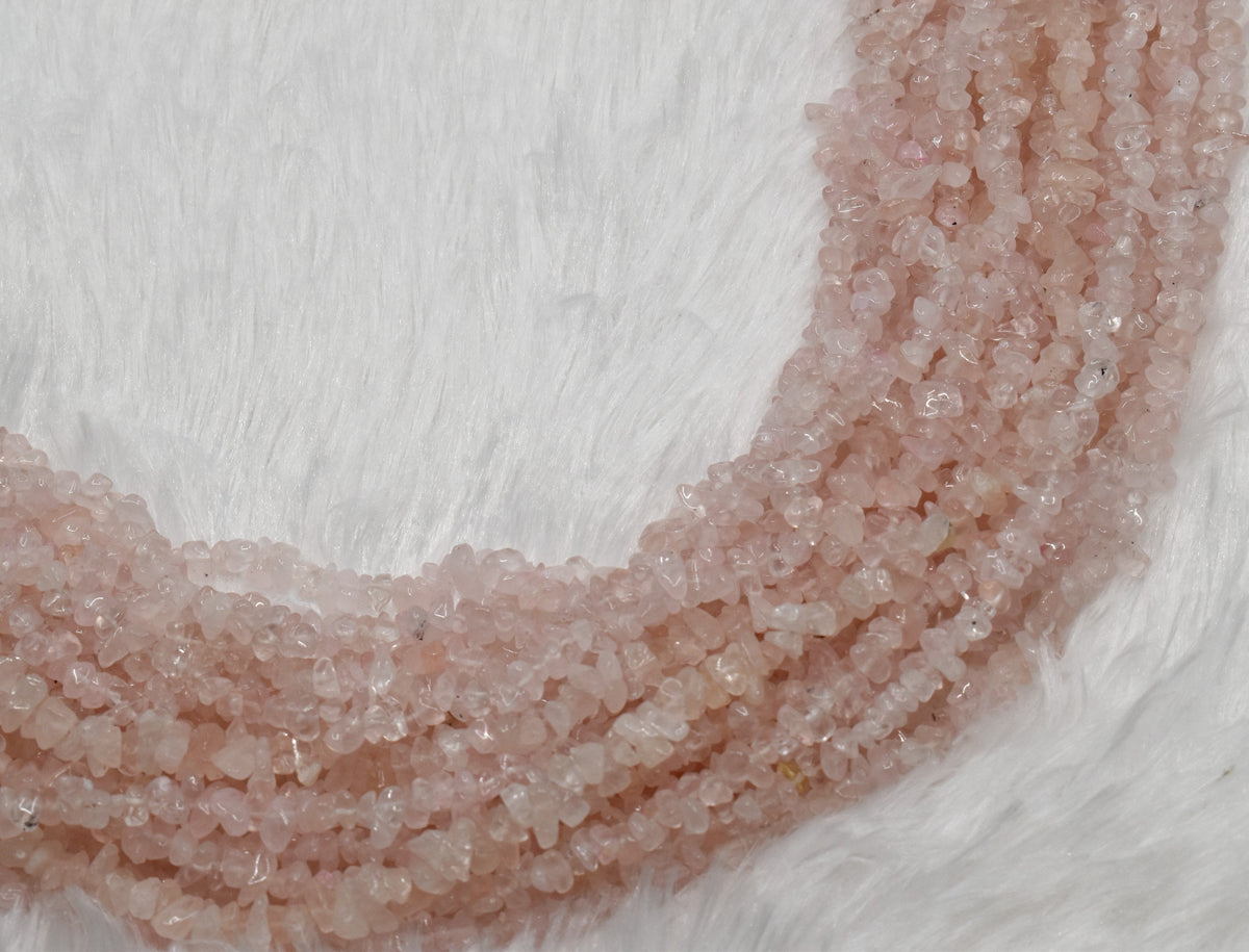 Uncut Raw Rose Quartz Crystal Chip Beads for Necklace (Creativity and Empathy).