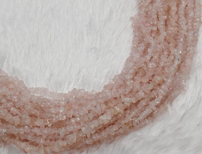 Uncut Raw Rose Quartz Crystal Chip Beads for Necklace (Creativity and Empathy).