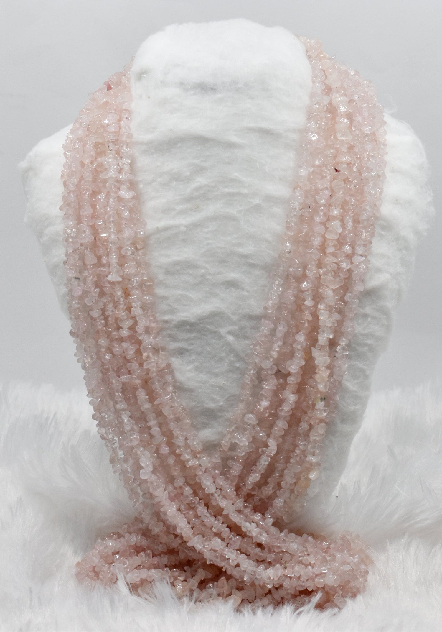 Uncut Raw Rose Quartz Crystal Chip Beads for Necklace (Creativity and Empathy).  DestGlow