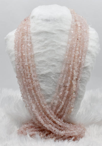 Uncut Raw Rose Quartz Crystal Chip Beads for Necklace (Creativity and Empathy).  DestGlow