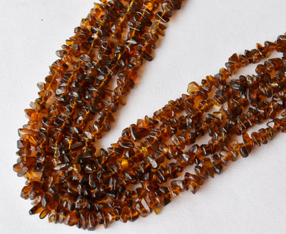 Smokey Quartz Chip Beads Necklace, Crystal Uncut Beads  DestGlow