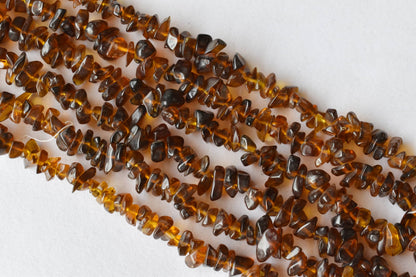 Smokey Quartz Chip Beads Necklace, Crystal Uncut Beads  DestGlow