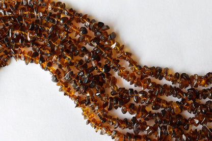 Smokey Quartz Chip Beads Necklace, Crystal Uncut Beads  DestGlow