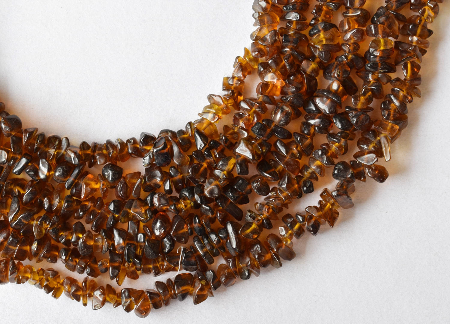 Smokey Quartz Chip Beads Necklace, Crystal Uncut Beads  DestGlow