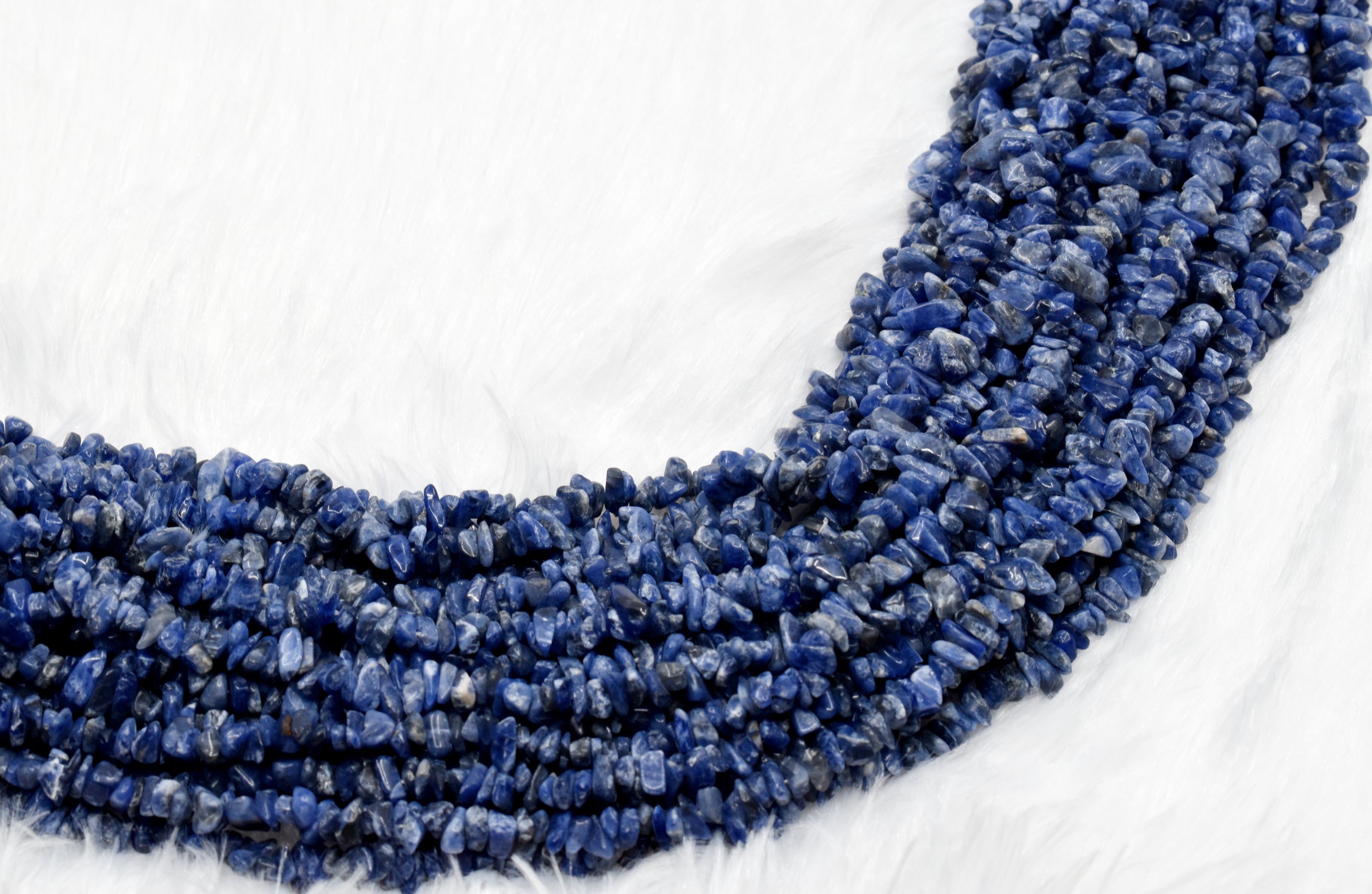Uncut Raw Sodalite Crystal Chip Beads for Necklace (Alignment With The Higher Self and Meditation)  DestGlow