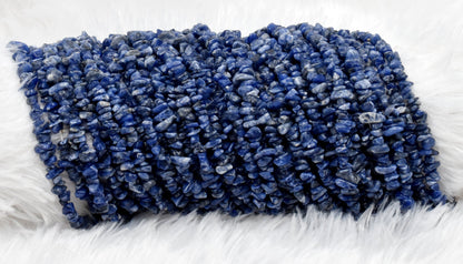 Uncut Raw Sodalite Crystal Chip Beads for Necklace (Alignment With The Higher Self and Meditation)  DestGlow