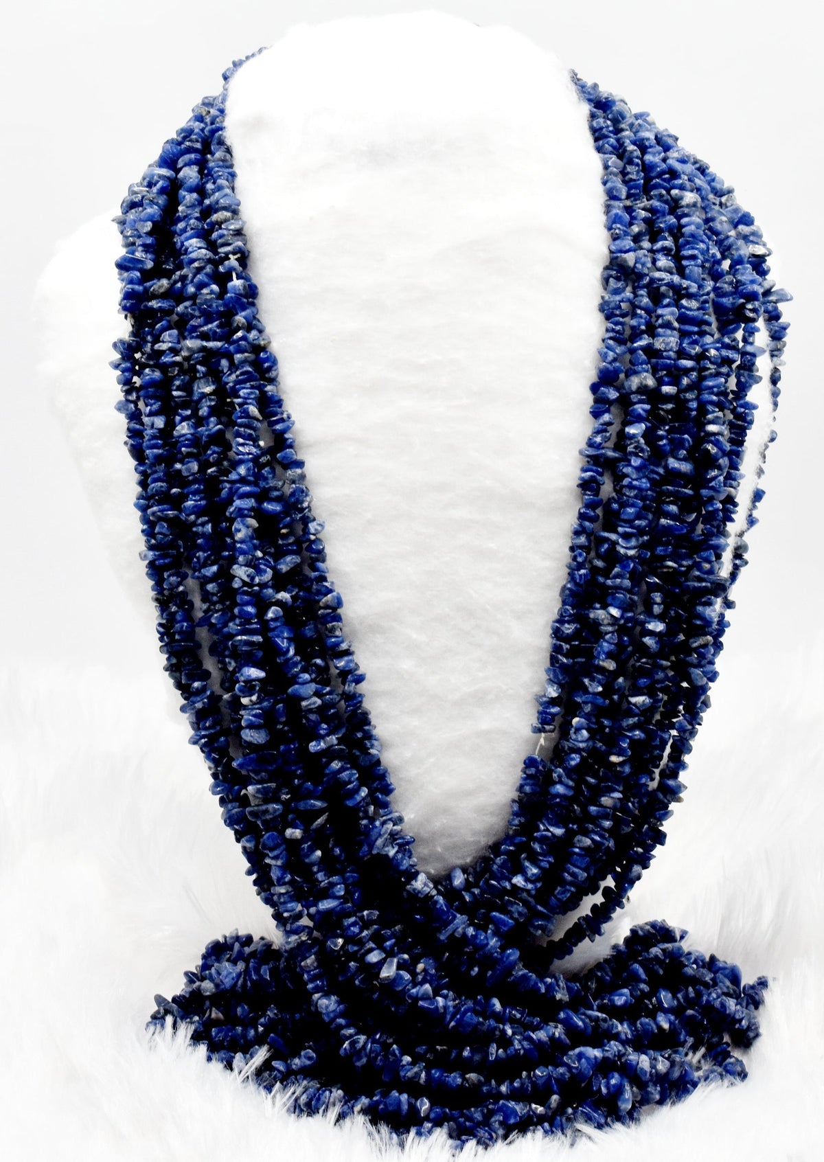 Uncut Raw Sodalite Crystal Chip Beads for Necklace (Alignment With The Higher Self and Meditation)  DestGlow
