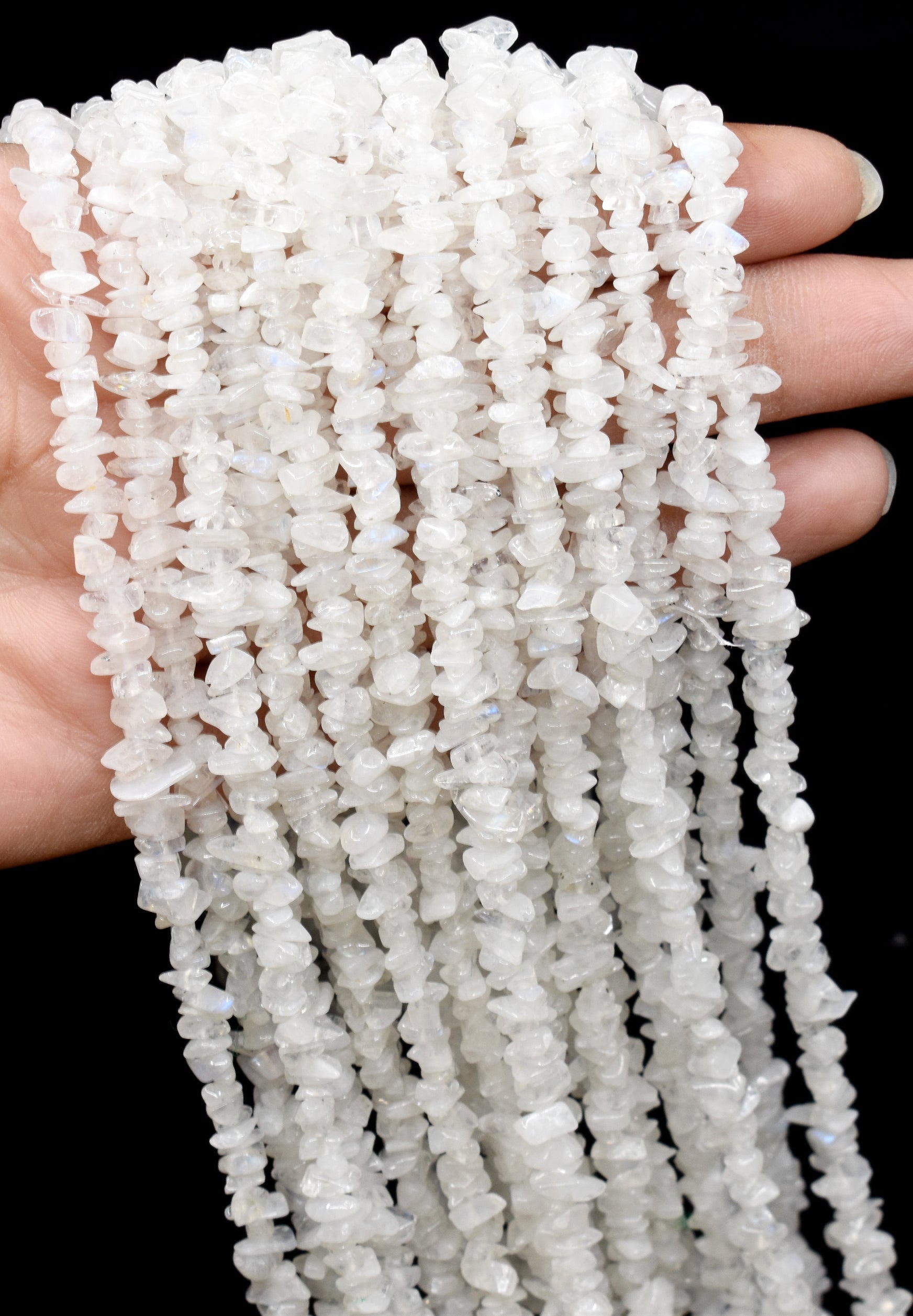Uncut Raw White Rainbow Crystal Chip Beads for Necklace (Growth and Inspiration)  DestGlow