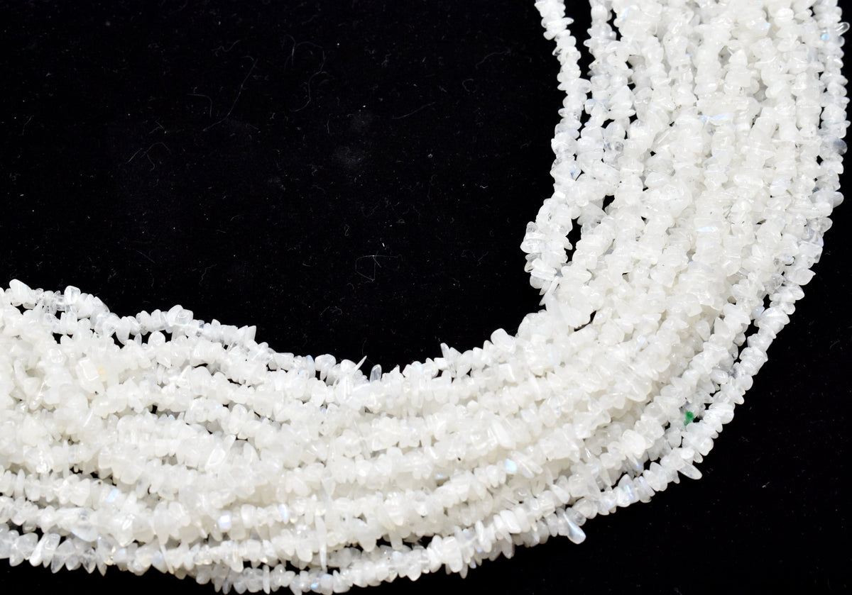 Uncut Raw White Rainbow Crystal Chip Beads for Necklace (Growth and Inspiration)  DestGlow