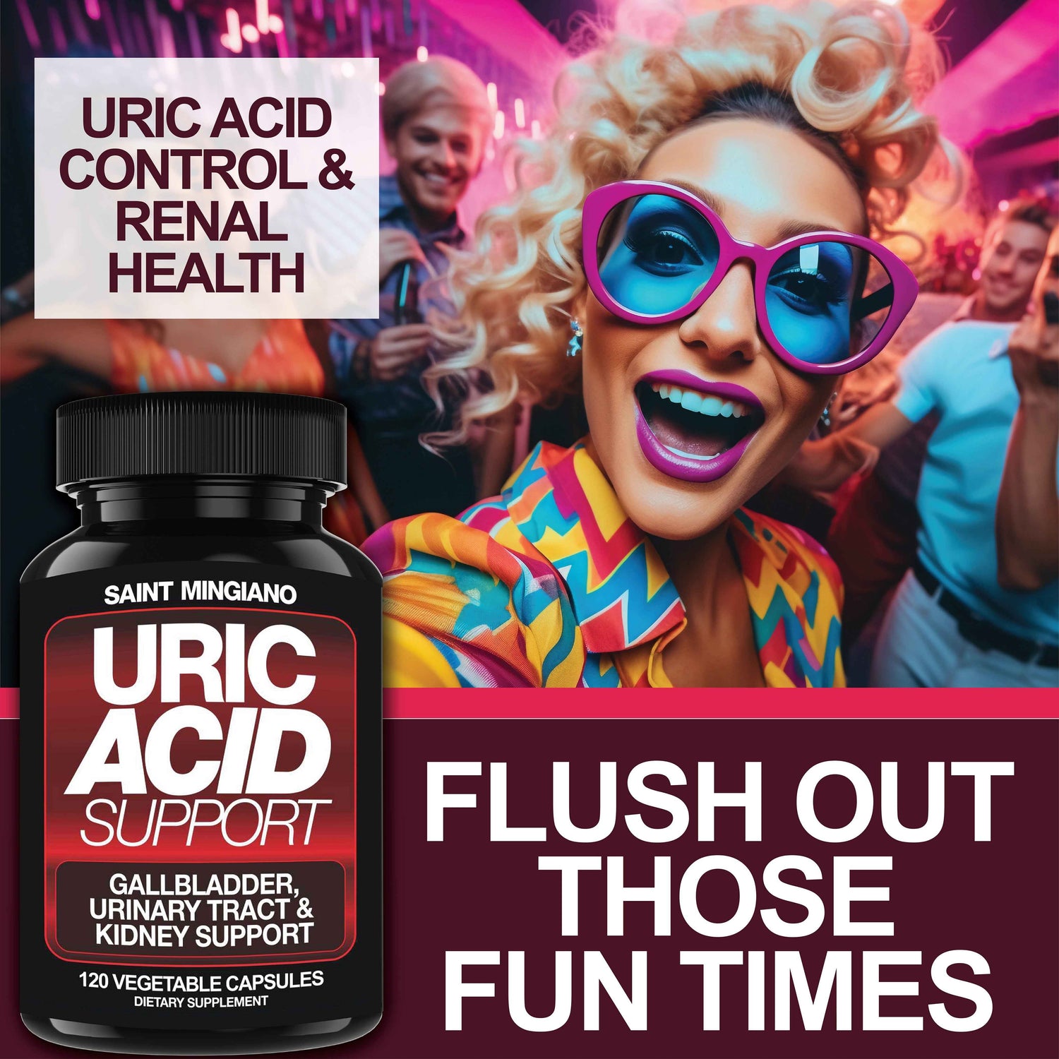 Uric Acid Support -120 Capsules - Supports Kidney Cleanse Detox &amp; Repair, Gallbladder &amp; Urinary Tract Issues