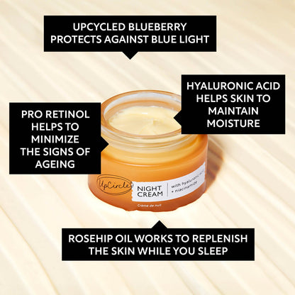 Night Cream with Hyaluronic Acid + Niacinamide - Travel Size by UpCircle