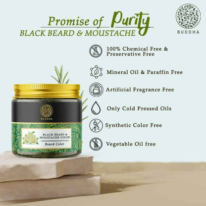 Buddha Natural Beard &amp; Moustache Black Color