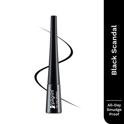 Pilgrim Metallic Eyeliner Black Scandal, Long Lasting &amp; Smudge Proof Enriched With Argan Oil