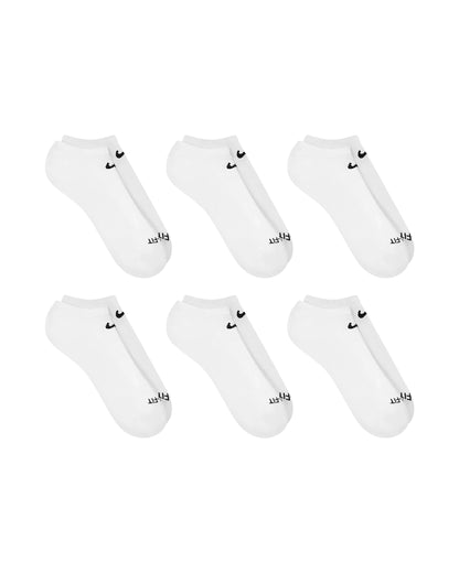 Nike 6-Pack Everyday Plus No Show Socks - White by Denim Exchange
