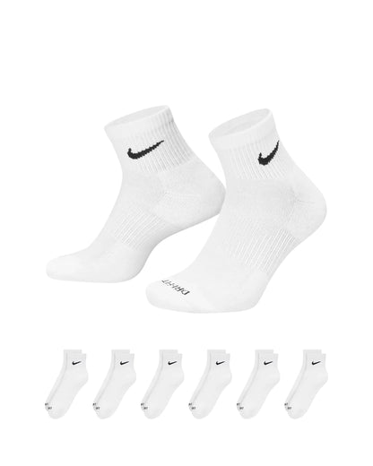 Nike Dri-Fit Cushioned Ankle Socks - White by Denim Exchange