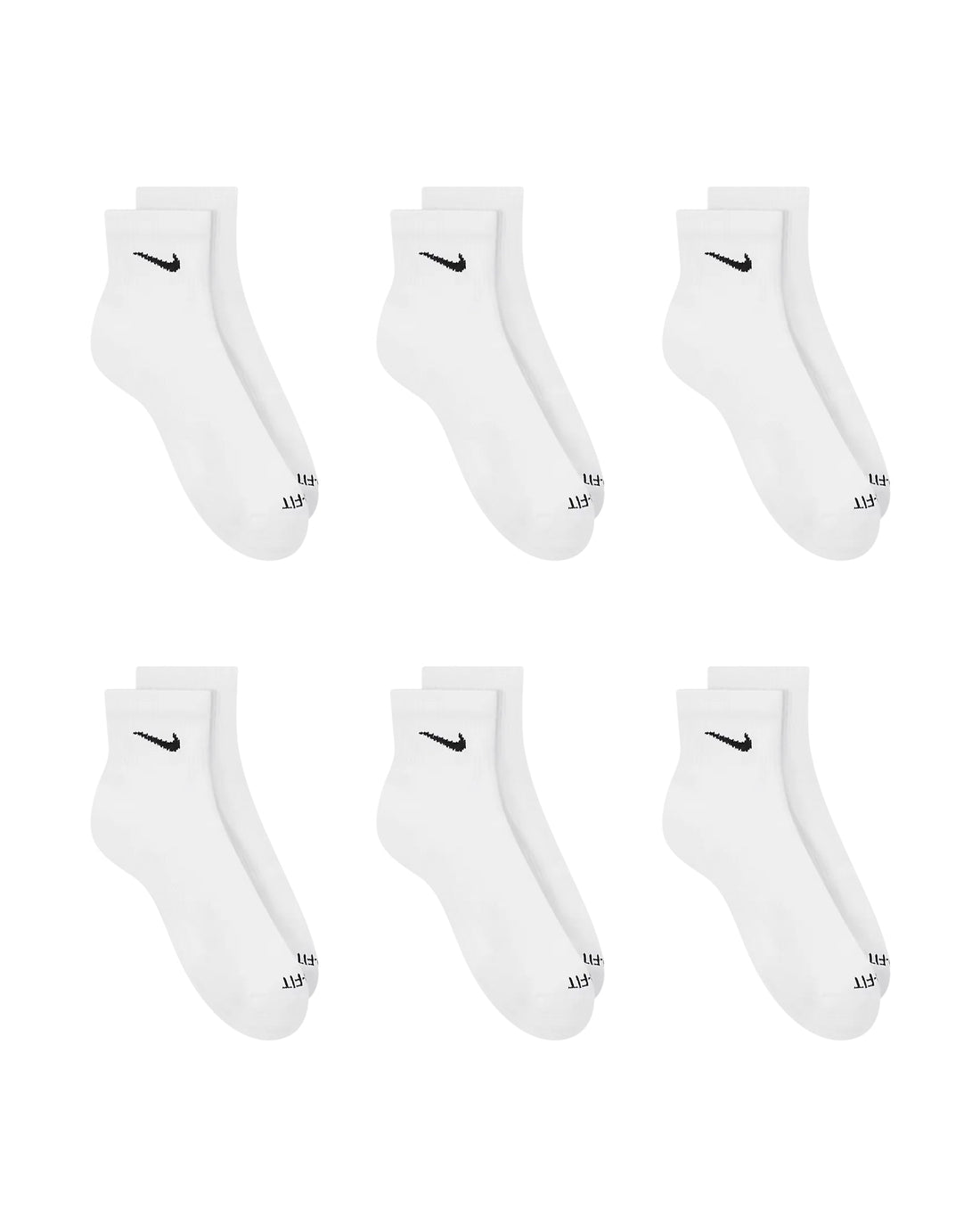 Nike Dri-Fit Cushioned Ankle Socks - White by Denim Exchange