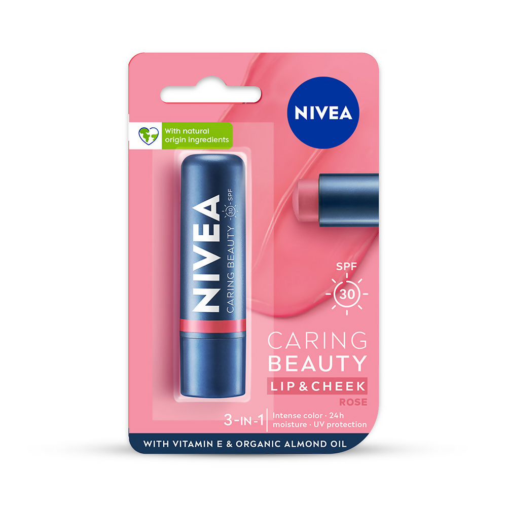Nivea Lip Caring Beauty Red Lip Balm With SPF 30 - Rose