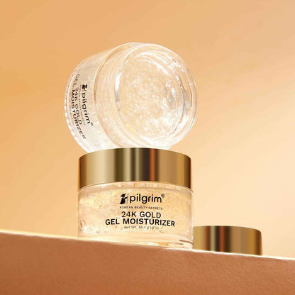 Pilgrim 24k Gold Gel Moisturizer, Reduces Dark Spots, Gives Luxurious Glow, Non-greasy