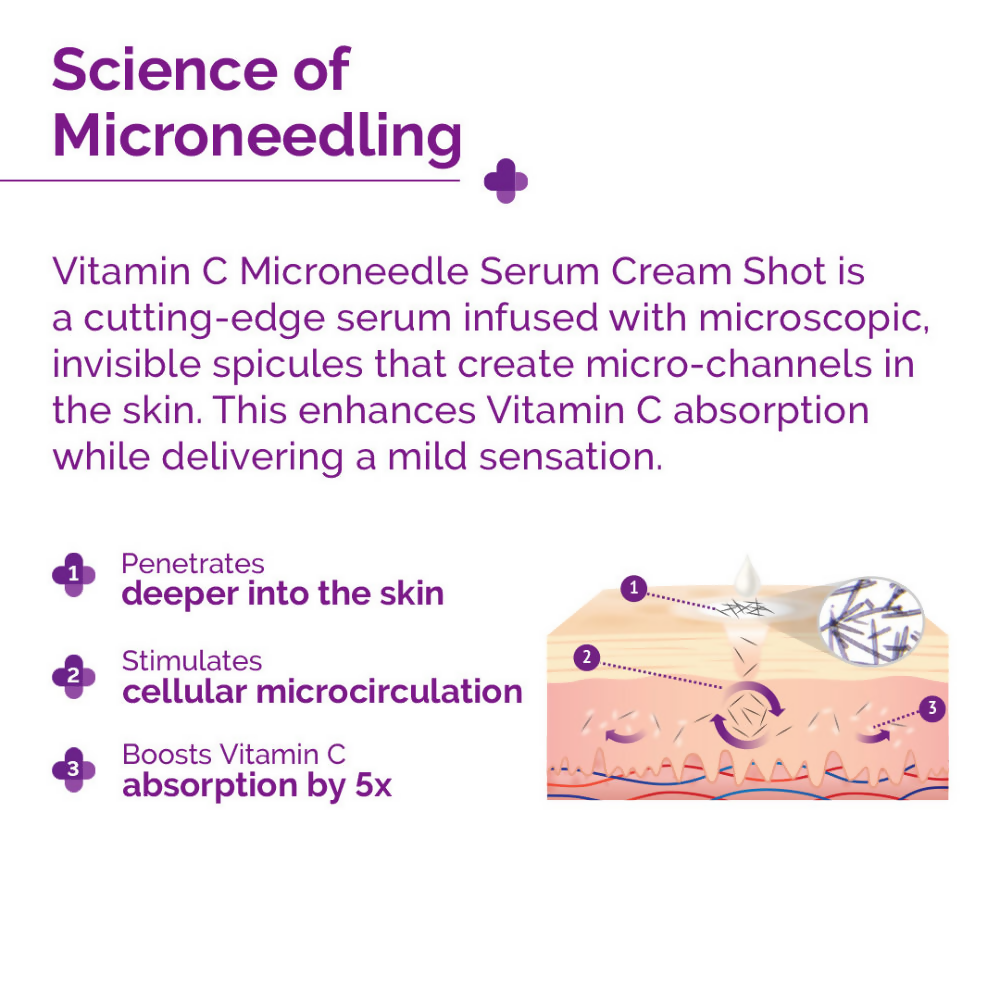 The Derma Co 50000 PPM Vitamin C Microneedle Face Serum Shot for Bright &amp; Glowing Skin