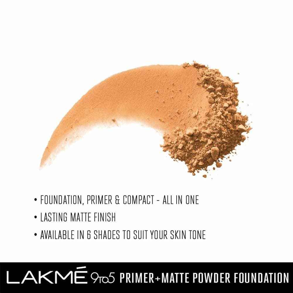 Lakme 9 To 5 Primer With Matte Powder Foundation Compact - Honey Dew