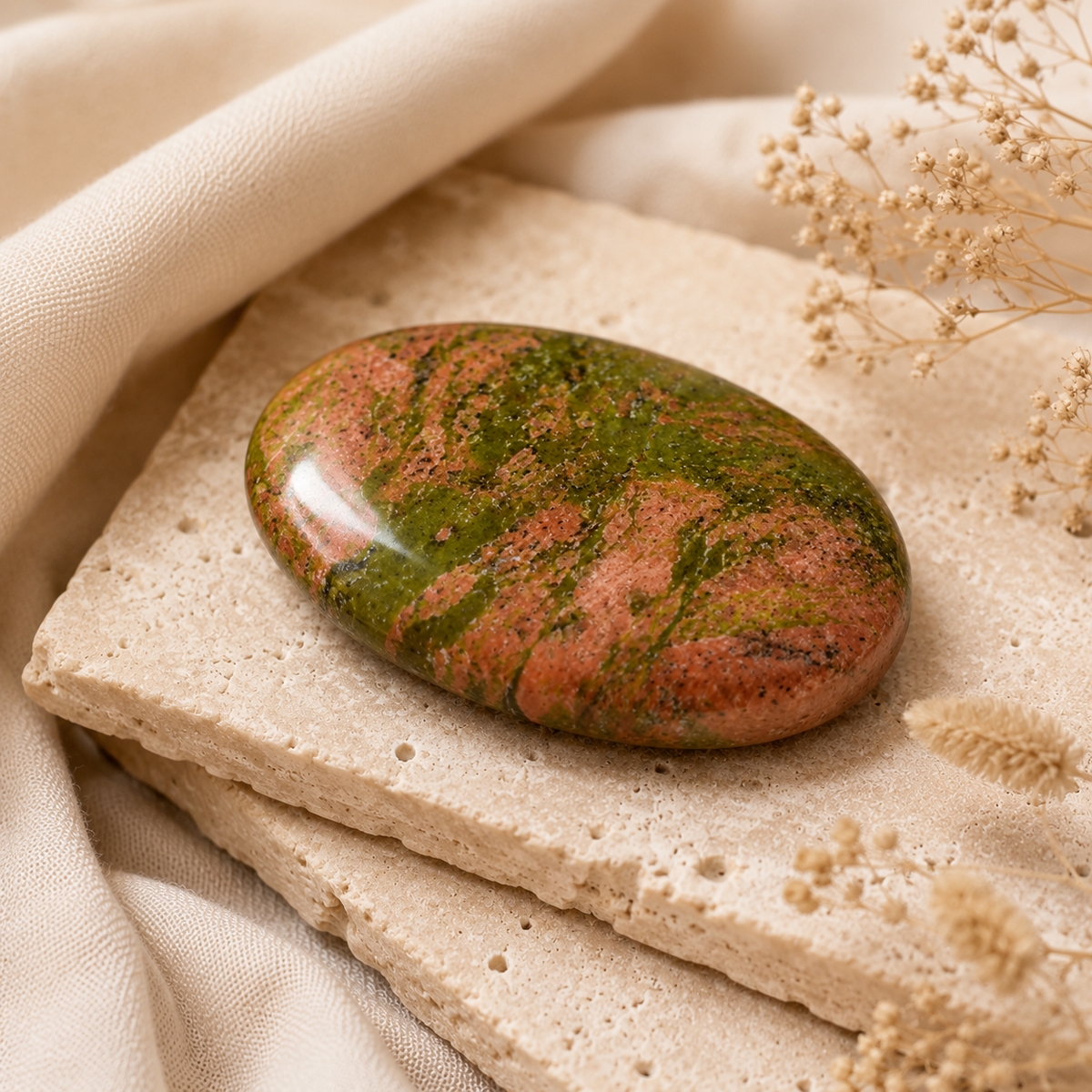 Unakite Pocket Stones (Generosity and Joy)