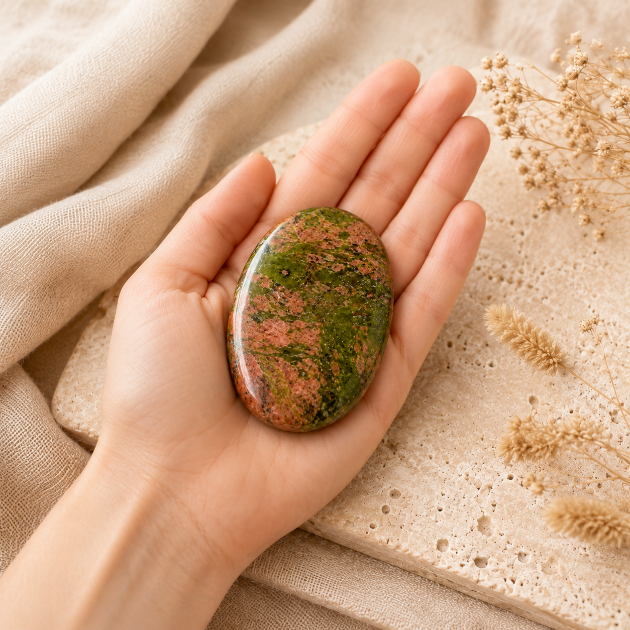 Unakite Pocket Stones (Generosity and Joy)