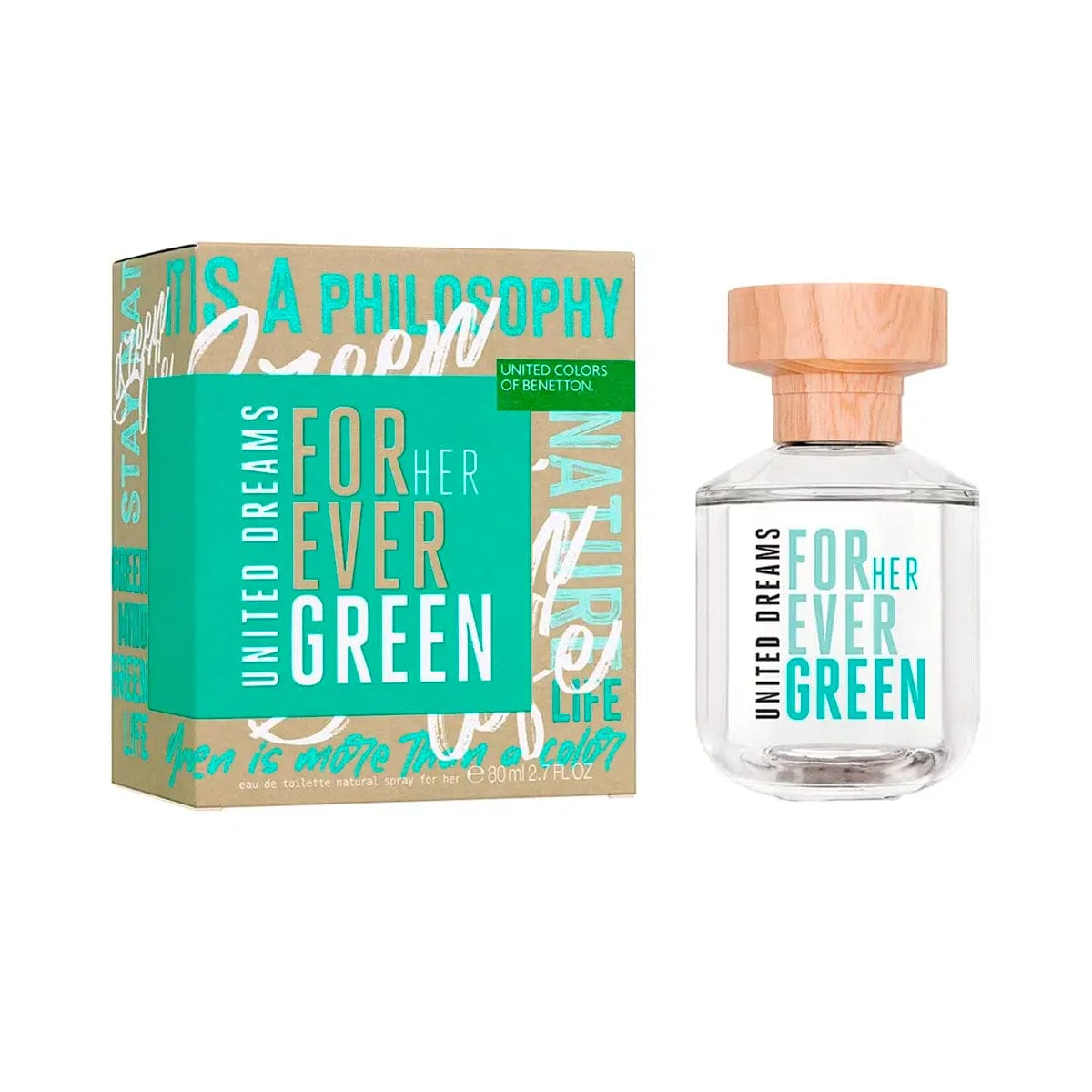 United Dreams Forever Green For Her By Benetton For Women 2.7 oz EDT Spray by perfumesandrea