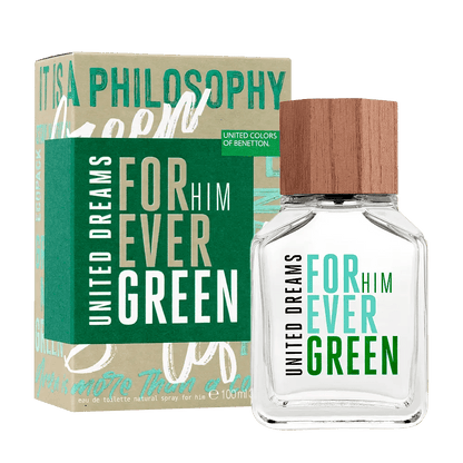 United Dreams Forever Green For Him By Benetton For Men 3.4 oz EDT Spray by perfumesandrea