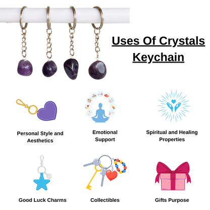 Opal Key Chain, Gemstone Keychain Crystal Key Ring (harmony and happiness)  DestGlow