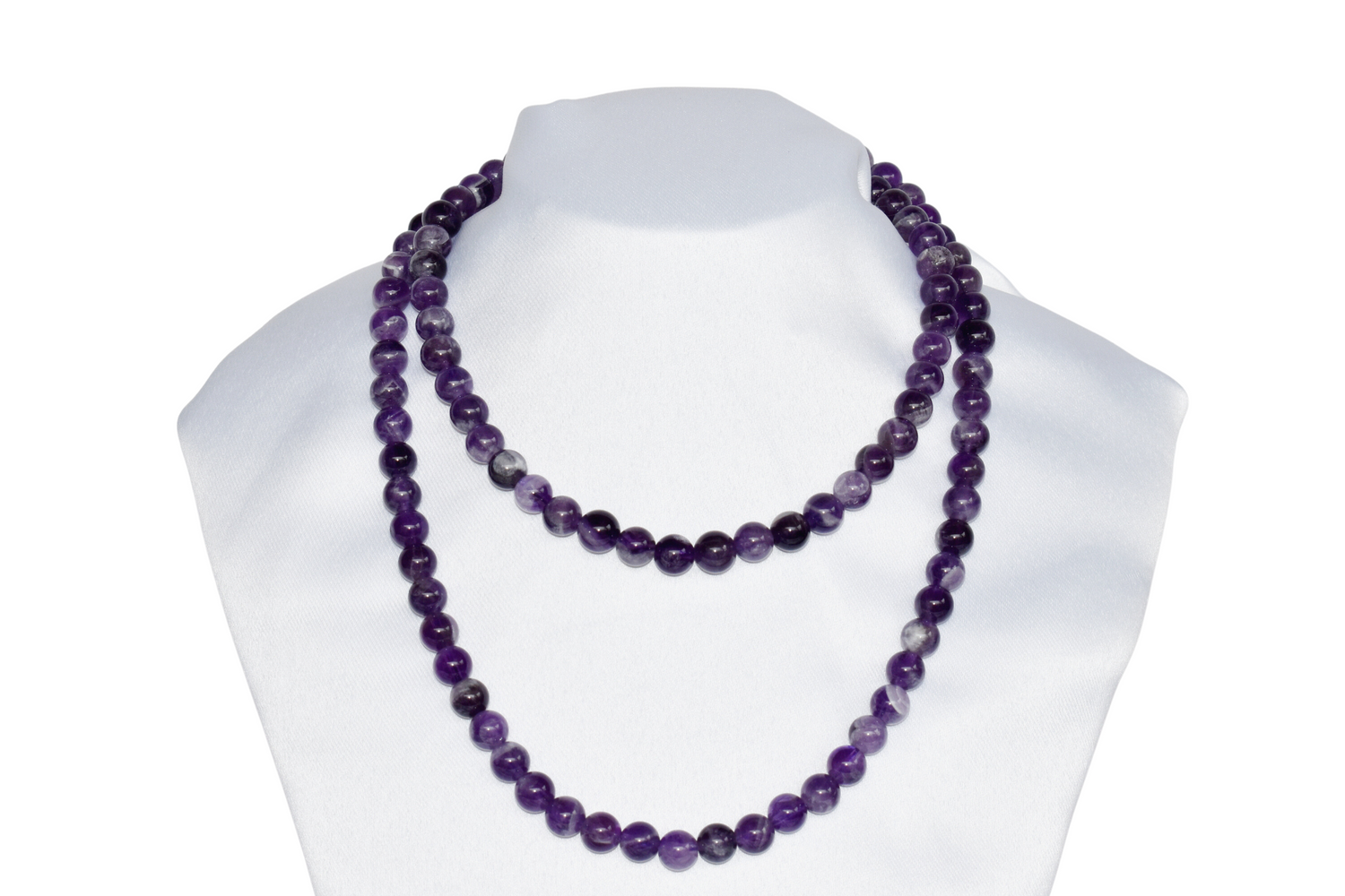 Natural Amethyst Plain Mala With 108 Prayer Beads For Mediation.  DestGlow