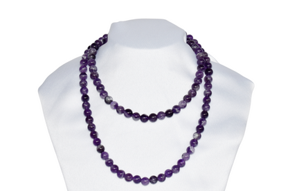 Natural Amethyst Plain Mala With 108 Prayer Beads For Mediation.  DestGlow