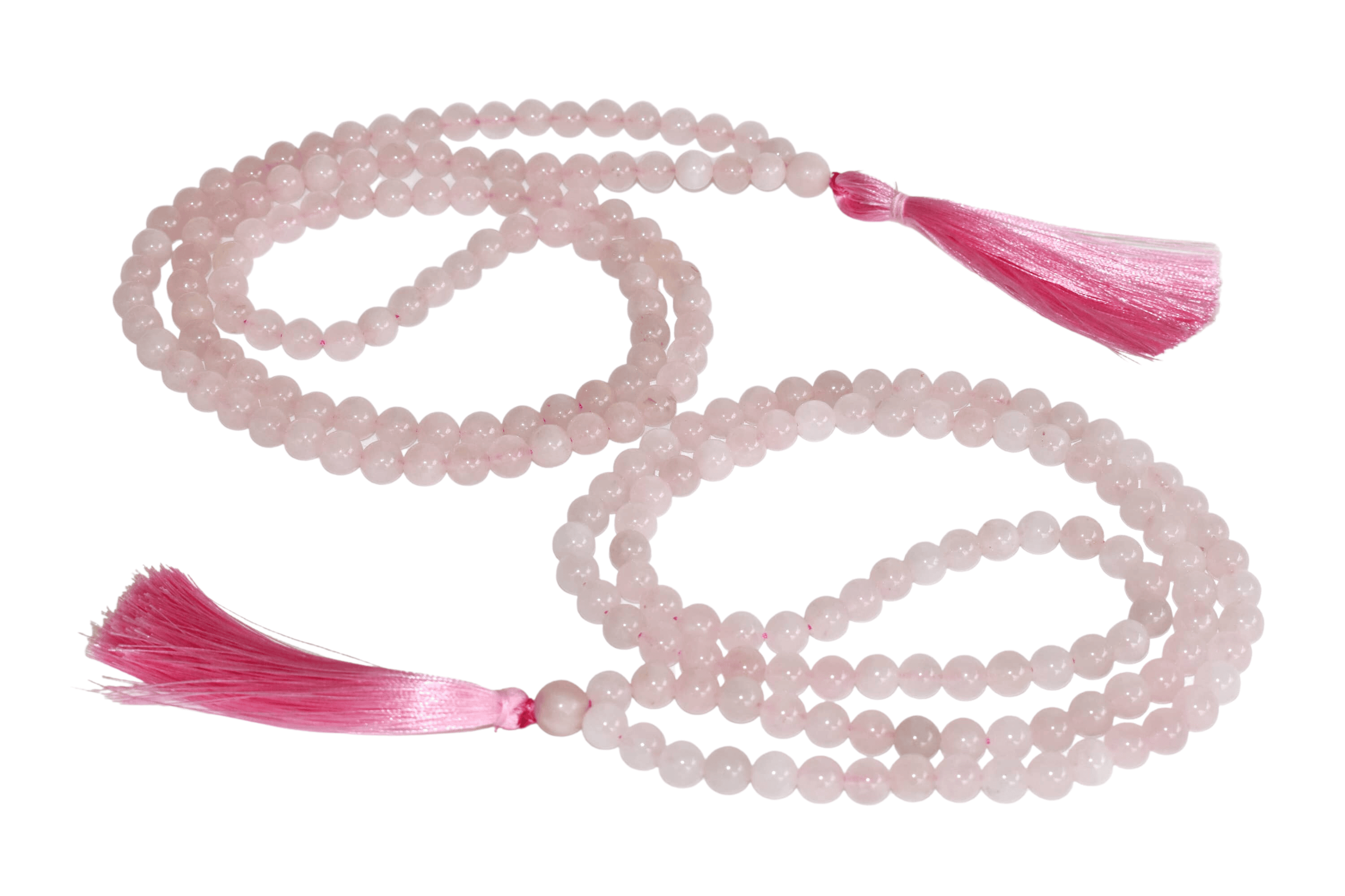 Rose Quartz Gemstone Mala, 108 Prayer Bead Mala.  DestGlow