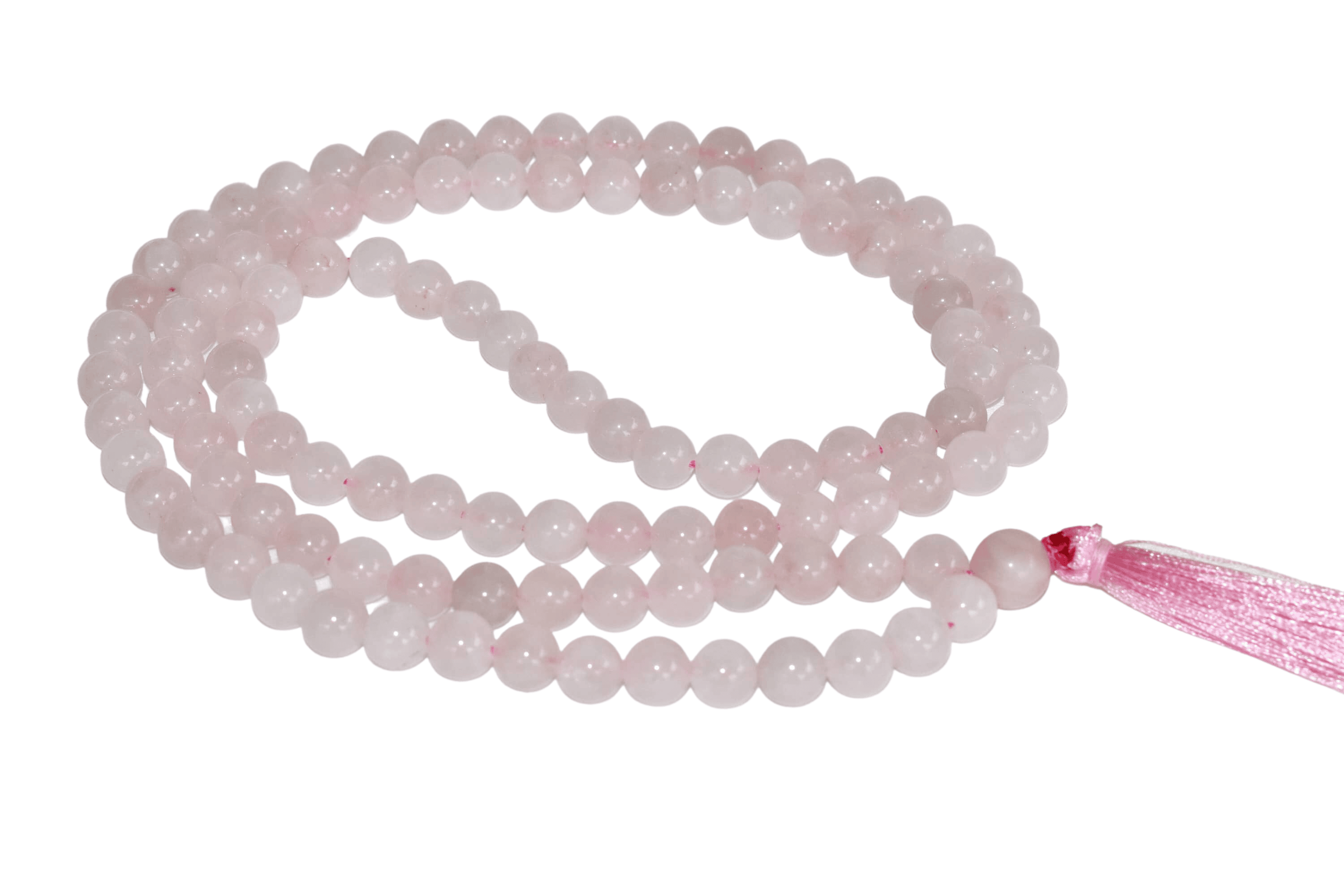 Rose Quartz Gemstone Mala, 108 Prayer Bead Mala.  DestGlow
