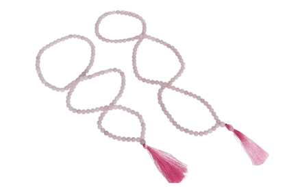 Rose Quartz Gemstone Mala, 108 Prayer Bead Mala.  DestGlow