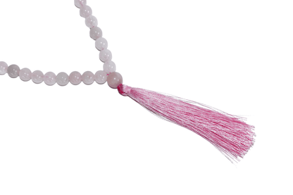 Rose Quartz Gemstone Mala, 108 Prayer Bead Mala.  DestGlow