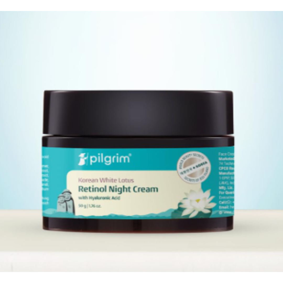 Pilgrim Korean Retinol Anti Aging Night Cream with Hyaluronic Acid &amp; Vitamin C For Young, Wrinkle-free &amp; Radiant Skin