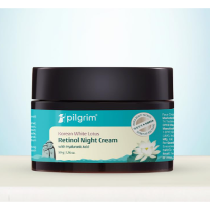 Pilgrim Korean Retinol Anti Aging Night Cream with Hyaluronic Acid &amp; Vitamin C For Young, Wrinkle-free &amp; Radiant Skin