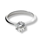Moissanite 0.5-2 TCW Solitaire Engagement Ring - 925 Sterling Silver