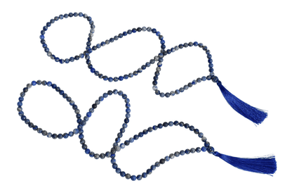 Lapis Lazuli Gemstone Mala, 108 Prayer Bead Mala  DestGlow