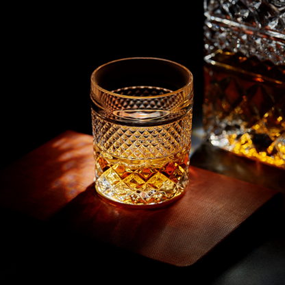 Whiskey Decanter Gift Set - Crystal Decanter with Glasses & Granite Chilling Stones