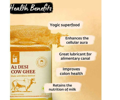 Isha Life Pure A2 Desi Cow Ghee | Made Traditionally from Curd | Made from Grass-fed Free Grazing Desi Cows&