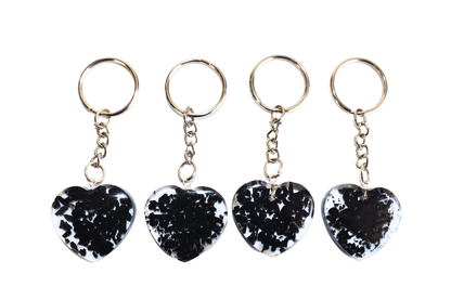 Black Tourmaline Key Chain, Gemstone Keychain Crystal Key Ring (Protection and Strength)  DestGlow