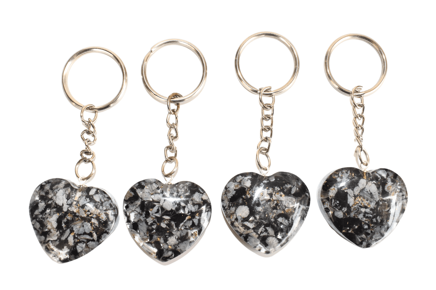 Snowflake Obsidian Key Chain, Gemstone Keychain Crystal Key Ring (Expanded Awareness and Intuition)  DestGlow