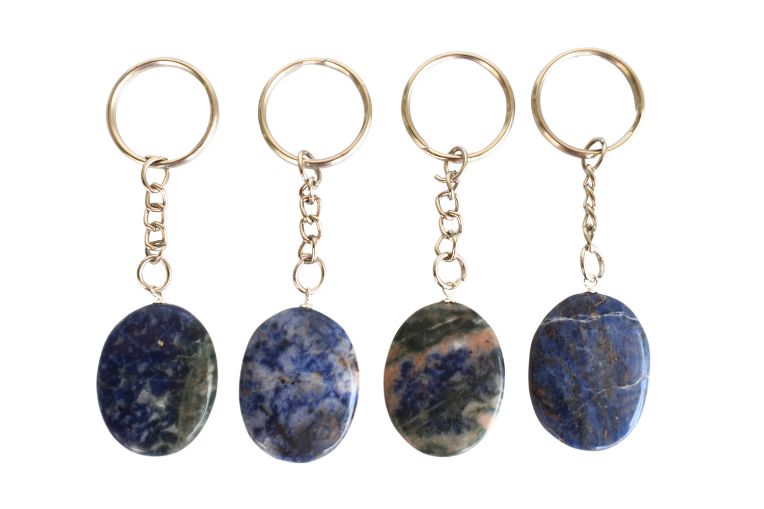 Sodalite Key Chain, Gemstone Keychain Crystal Key Ring (Meditation and Angelic Communication )  DestGlow
