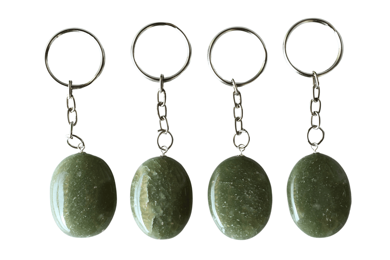 Green Aventurine Key Chain, Gemstone Keychain Crystal Key Ring (Attraction and Cleansing)  DestGlow