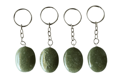 Green Aventurine Key Chain, Gemstone Keychain Crystal Key Ring (Attraction and Cleansing)  DestGlow