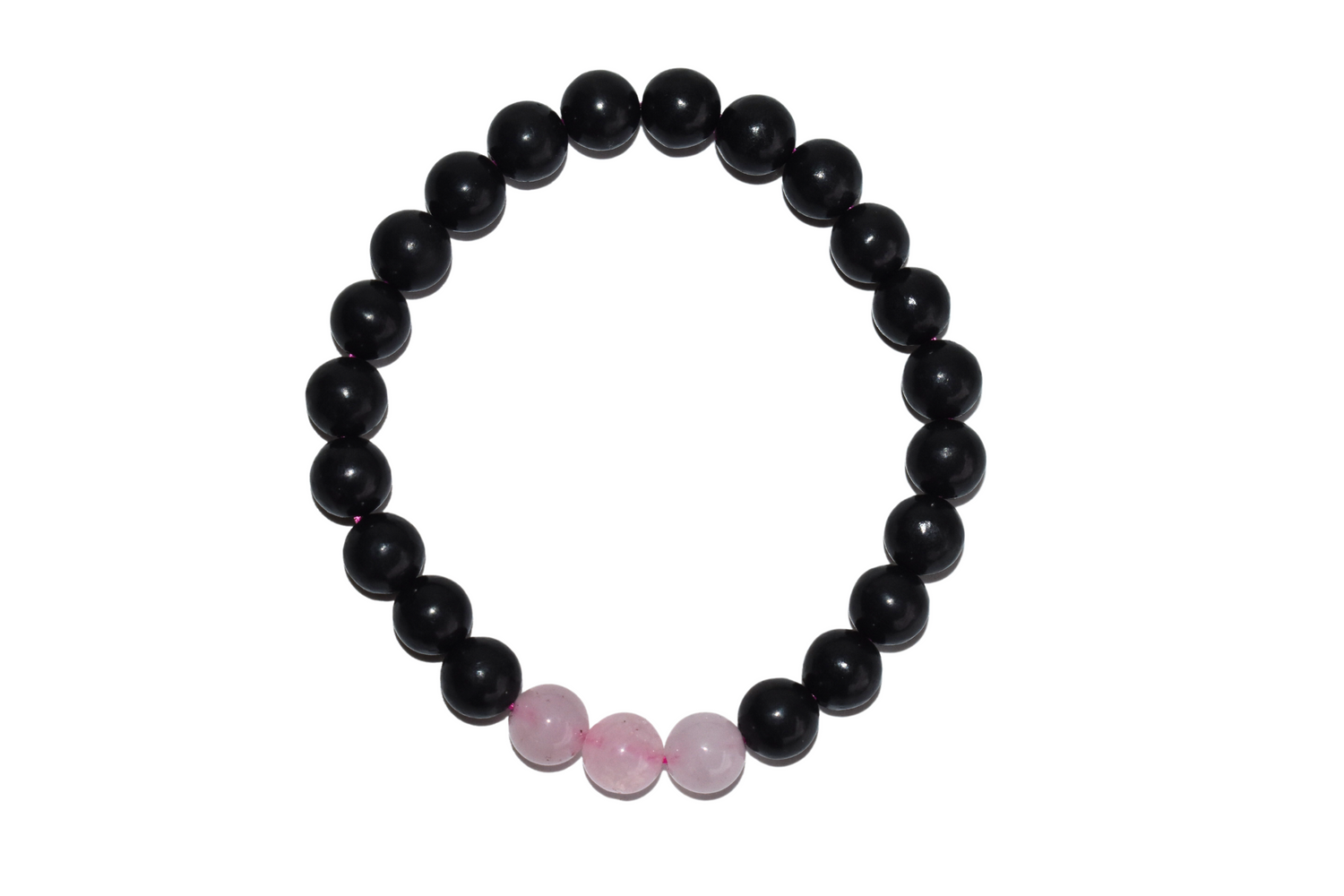 EMF Protection Crystal Bracelet, EMF Bracelet (Shungite Black, Rose Quartz)  DestGlow