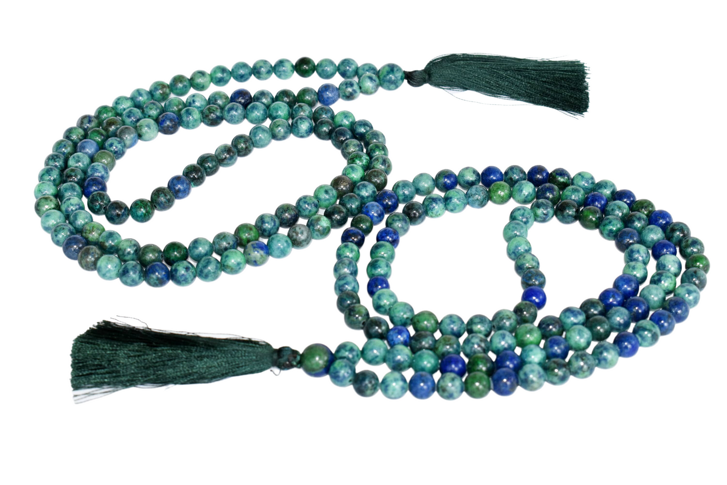 Azurite Malachite Beads Mala  DestGlow